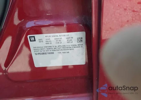 2016 Chevrolet Cruze Limited Lt z USA, uszkodzony, nr VIN 1G1PE5SB5G7166990